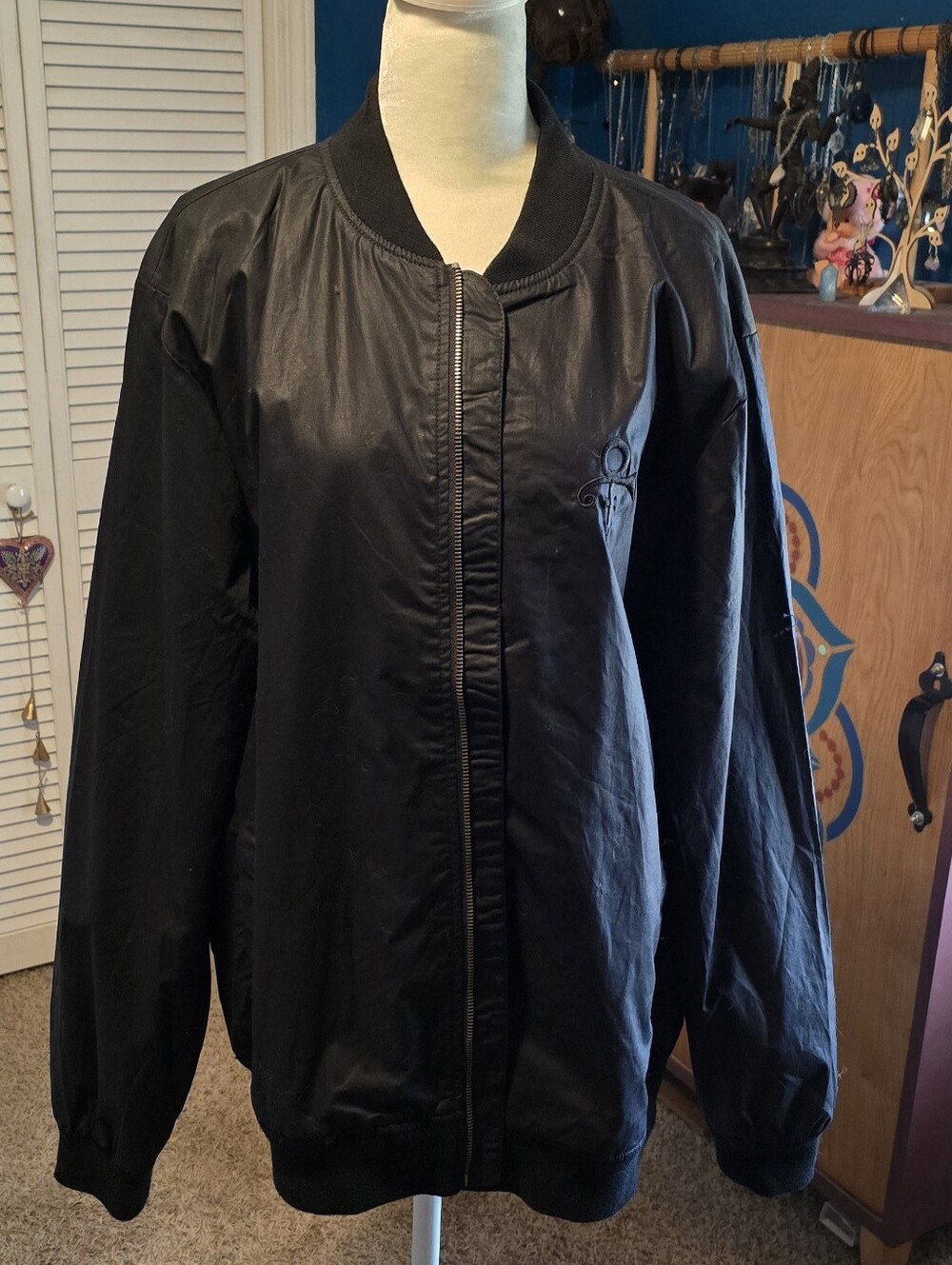 Prince Black Embroidered Symbol Bomber Jacket - Picture 3 of 4